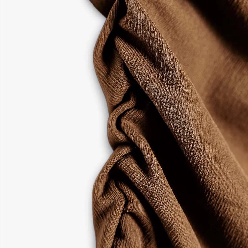 ZARA Ruched Textured Dress - Picture 8 of 11